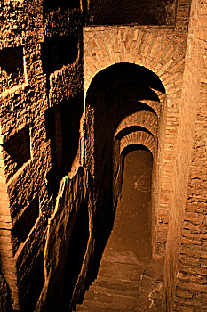 楼梯,地下墓穴,罗马,拉齐奥,意大利,欧洲