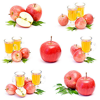 苹果汁,新鲜水果,抽象拼贴画