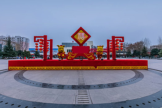 河南省焦作市街头花坛环境建筑