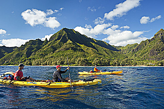 夏威夷,考艾岛,纳帕利海岸,漂流者,划船,海岸线,漂亮,山峦,背景,使用,只有
