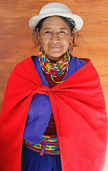 地方特色,女人,传统服装,钦博拉索省,省,厄瓜多尔,南美