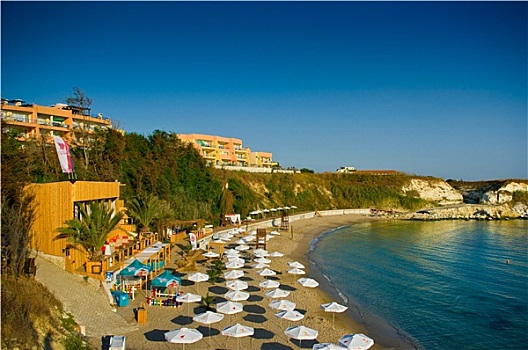 小,海滩,城镇,保加利亚