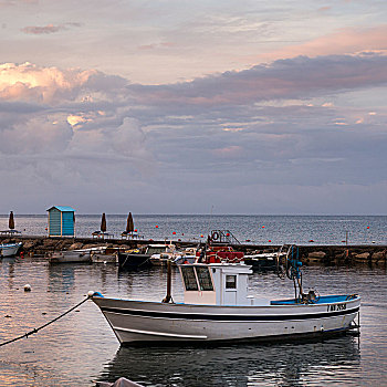 渔船,停泊,港口,伊斯基亚,岛屿,坎帕尼亚区,意大利
