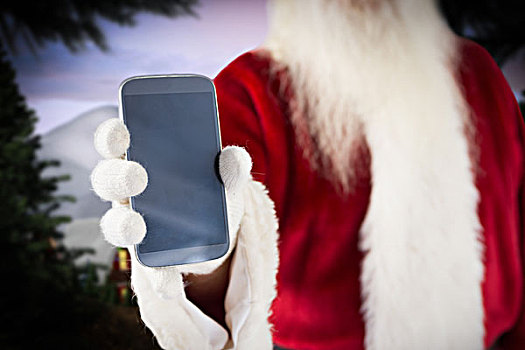 圣诞老人,展示,智能手机