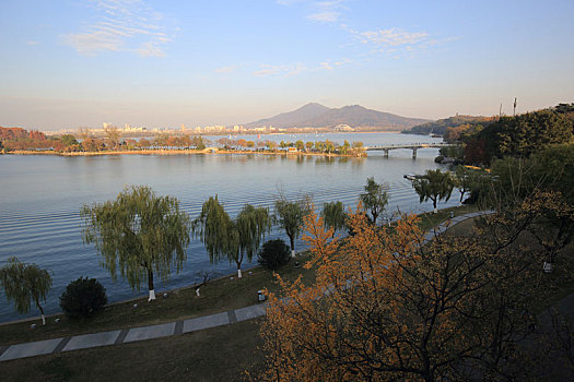 南京玄武湖傍晚风景