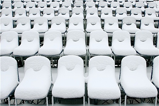 白色,体育场,椅子,积雪