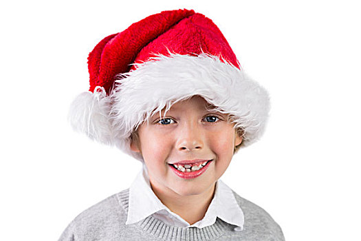 孩子,穿,圣诞帽