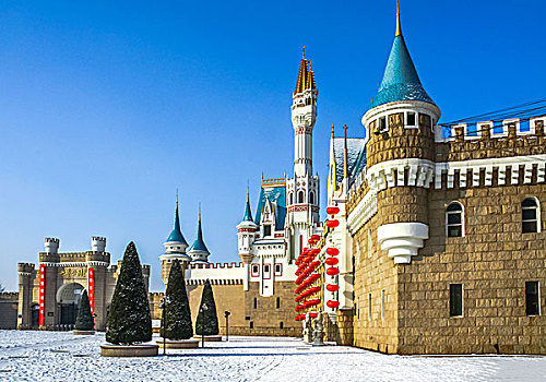 意式台地园,世界公园,北京,世界风光,梦幻城堡,微缩景观,冬日雪景,欧式园林