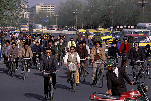 中国,北京,街景,自行车