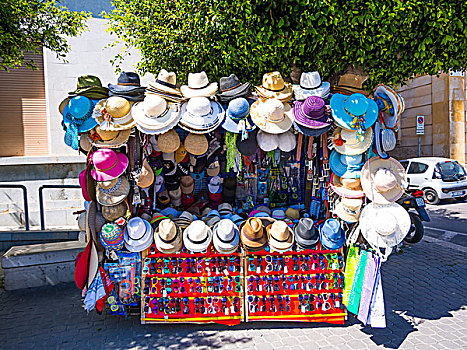 帽子,销售,里贾纳,广场,特拉帕尼,省,西西里,意大利,欧洲