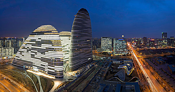 北京望京soho夜景