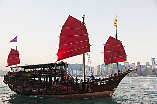 中国,香港,帆船,船