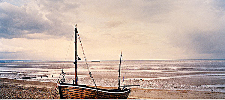 船,海滩,肯特郡,英格兰