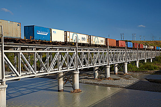 货运列车,历史,桥,轨道,只有,马尔伯勒,南岛,新西兰