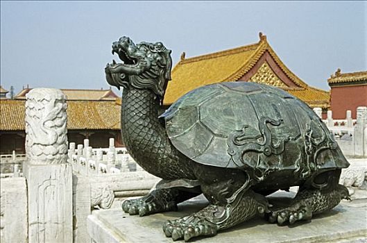 雕塑,故宫,城镇,中国