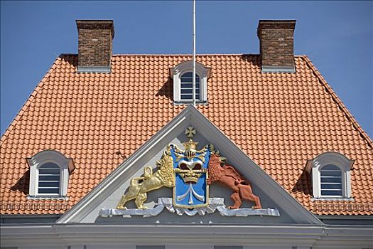 盾徽,施特拉尔松,波罗的海,梅克伦堡前波莫瑞州,德国,欧洲