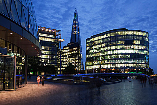 伦敦,河边,办公室,市政厅,左边,碎片,伦敦桥,背影,英格兰,英国,欧洲