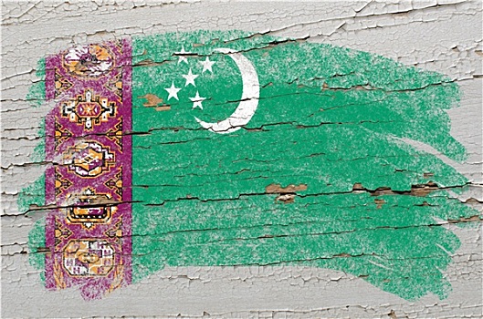 旗帜,土库曼斯坦,低劣,木质,纹理,涂绘,粉笔