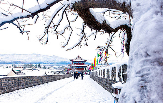 大理古城雪景