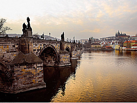 查理大桥,布拉格城堡,布拉格,捷克共和国