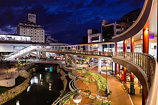 那霸,市中心,夜晚,冲绳岛,冲绳,日本