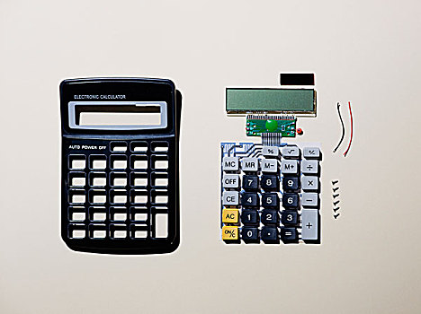 计算器,组件,上方,灰色背景