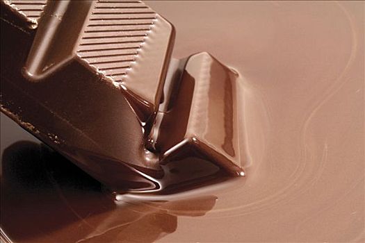 巧克力块,融化,巧克力涂层,巧克力