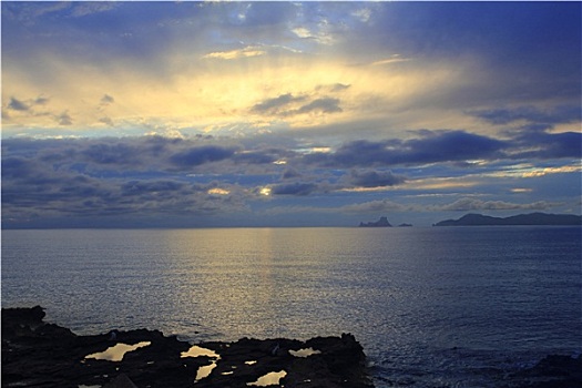 日落,福门特拉岛,伊比沙岛,地平线