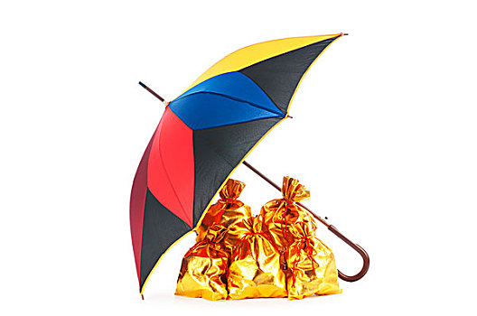 金色,袋,防护,伞