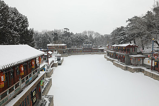 大雪后的颐和园苏州街