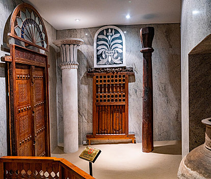 迪拜文化博物馆城堡内复原的民间建筑