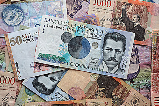 比索,钞票,哥伦比亚,南美