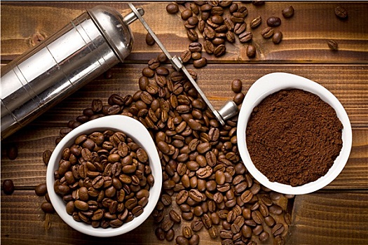 咖啡豆,地面,咖啡,研磨机
