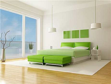 绿色,卧室