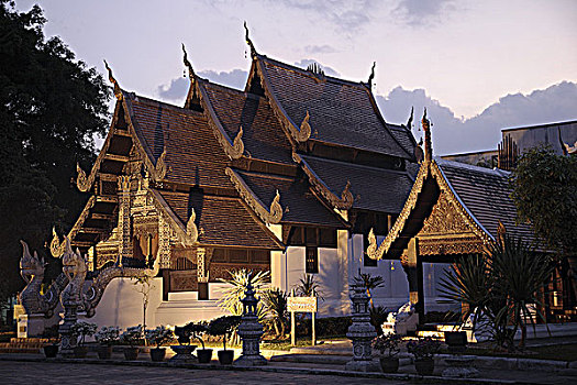 泰国,清迈,寺院,契迪,佛教寺庙