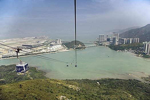 缆车,穿过,大屿山,香港,中国