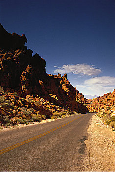 道路,岩石构造,红岩峡谷,国家保护区,内华达,美国