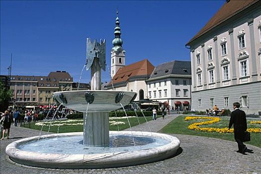 喷泉,克拉根福,卡林西亚,奥地利,欧洲