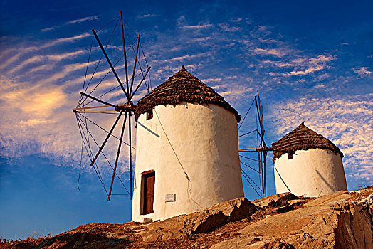 风车,岛屿,希腊,欧洲