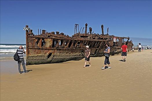 游客,残骸,弗雷泽岛,昆士兰,澳大利亚