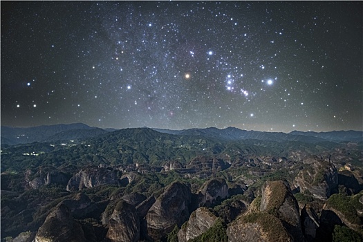 桂林丹霞地貌星空银河