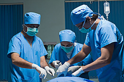 三个,外科,表演,外科手术,手术室,印度