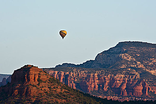乘气球,风景,桦树,窝,塞多纳,亚利桑那,美国