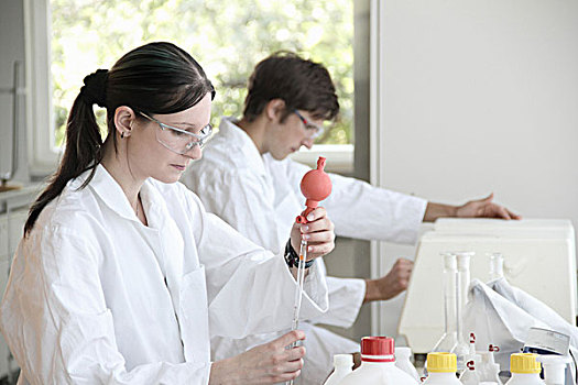 化学,学生,工作,实验室
