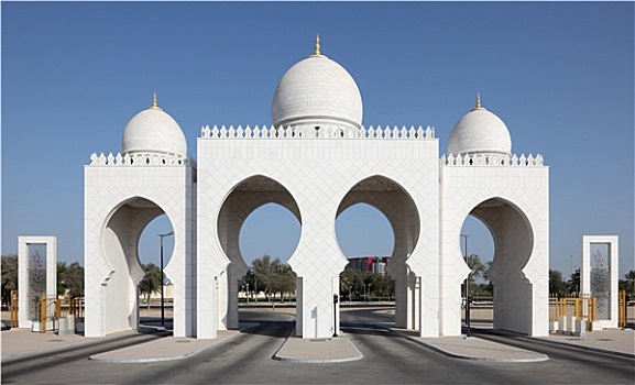 大门,清真寺,阿布扎比,阿联酋