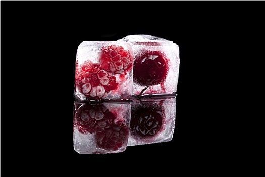 冰冻,树莓,樱桃