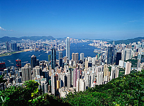 中国,香港,天际线,太平山