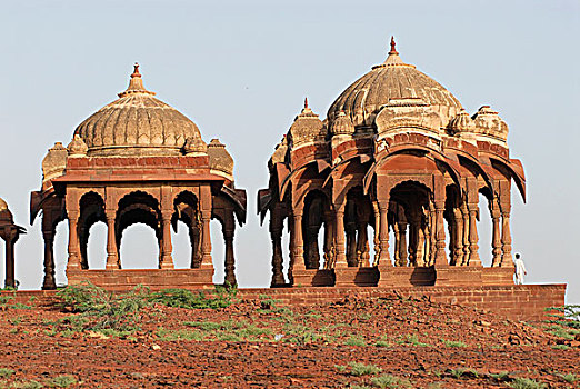 墓地,纪念建筑,拉贾斯坦邦,北印度,印度,亚洲
