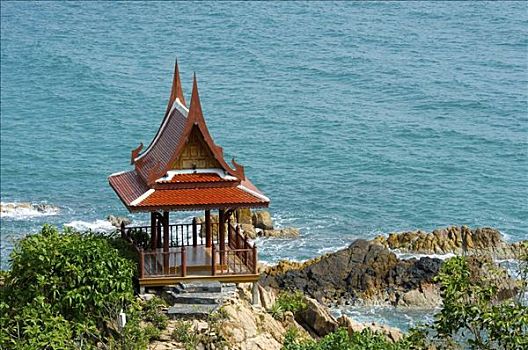 庙宇,湾,苏梅岛,泰国
