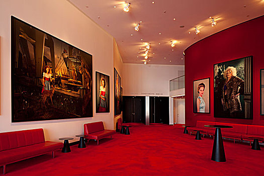 大厅,壁饰,现代艺术,舞台剧场,汉堡市,德国,欧洲